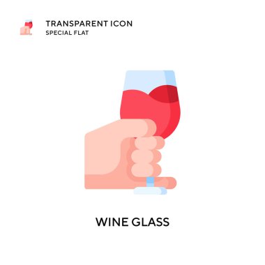 Şarap kadehi vektör simgesi. Düz çizim. EPS 10 vektörü.