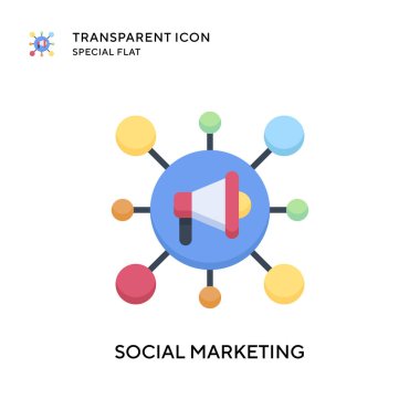 Sosyal pazarlama vektör simgesi. Düz çizim. EPS 10 vektörü.