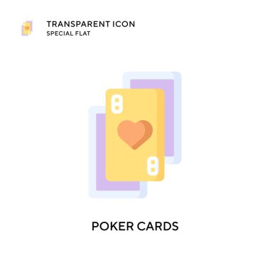 Poker kartları vektör simgesi. Düz çizim. EPS 10 vektörü.