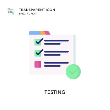 Vektör simgesi test ediliyor. Düz çizim. EPS 10 vektörü.