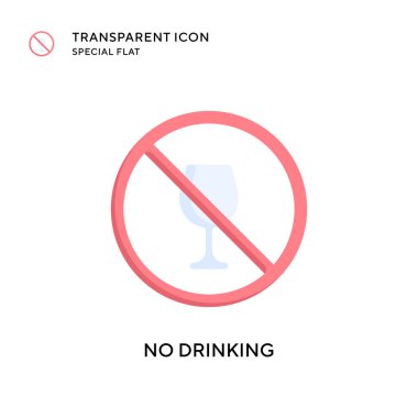 İçme vektörü simgesi yok. Düz çizim. EPS 10 vektörü.