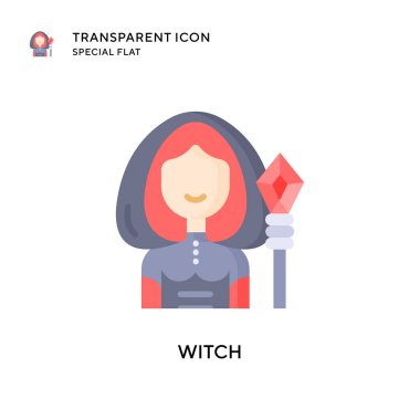 Cadı vektör simgesi. Düz çizim. EPS 10 vektörü.