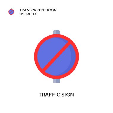Trafik işareti vektör simgesi. Düz çizim. EPS 10 vektörü.