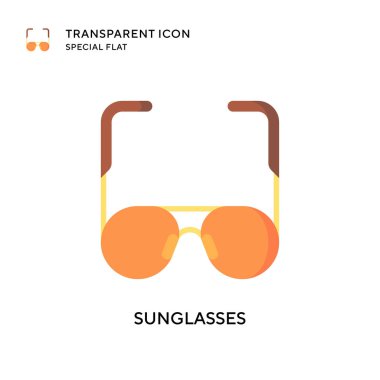 Güneş gözlüğü vektör simgesi. Düz çizim. EPS 10 vektörü.