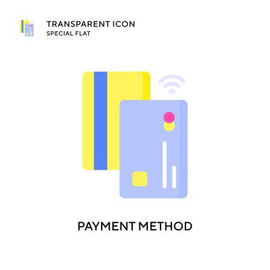 Ödeme yöntemi vektör simgesi. Düz çizim. EPS 10 vektörü.