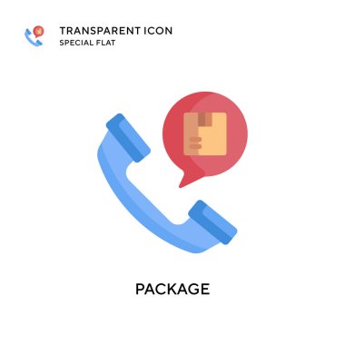 Paket vektör simgesi. Düz çizim. EPS 10 vektörü.