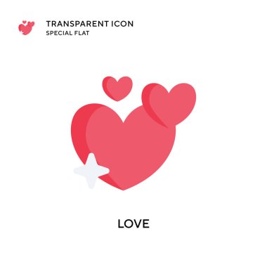 Aşk vektör simgesi. Düz çizim. EPS 10 vektörü.