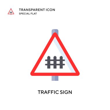 Trafik işareti vektör simgesi. Düz çizim. EPS 10 vektörü.