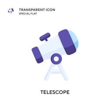 Teleskop vektör simgesi. Düz çizim. EPS 10 vektörü.