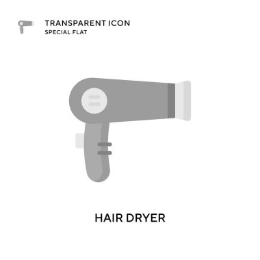 Saç kurutma ikonu. Düz çizim. EPS 10 vektörü.