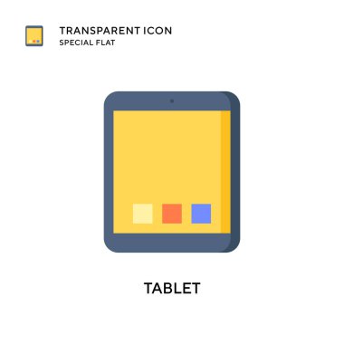 Tablet vektör simgesi. Düz çizim. EPS 10 vektörü.