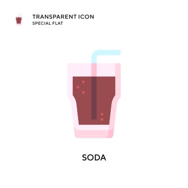 Soda vektör simgesi. Düz çizim. EPS 10 vektörü.