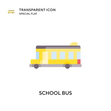 Okul servisi vektör simgesi. Düz çizim. EPS 10 vektörü.