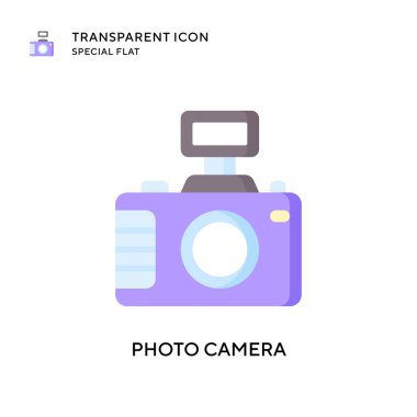 Fotoğraf makinesi vektör simgesi. Düz çizim. EPS 10 vektörü.