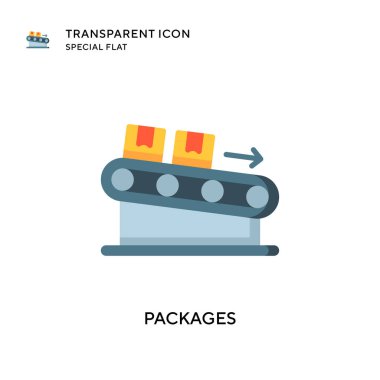 Paket vektör simgesi. Düz çizim. EPS 10 vektörü.
