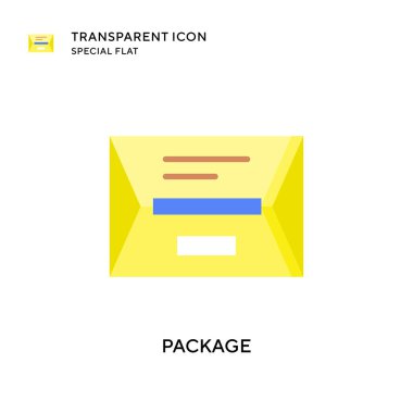 Paket vektör simgesi. Düz çizim. EPS 10 vektörü.