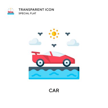 Araba vektör simgesi. Düz çizim. EPS 10 vektörü.