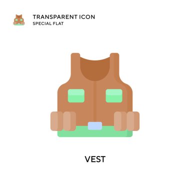 Yelek vektör simgesi. Düz çizim. EPS 10 vektörü.