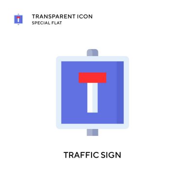 Trafik işareti vektör simgesi. Düz çizim. EPS 10 vektörü.