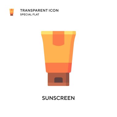 Güneş kremi ikonu. Düz çizim. EPS 10 vektörü.