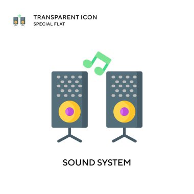 Ses sistemi vektör simgesi. Düz çizim. EPS 10 vektörü.