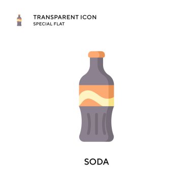 Soda vektör simgesi. Düz çizim. EPS 10 vektörü.