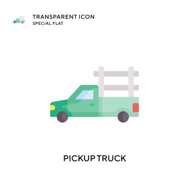 Kamyonet vektör ikonu. Düz çizim. EPS 10 vektörü.