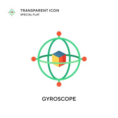 Jiroskop vektör simgesi. Düz çizim. EPS 10 vektörü.