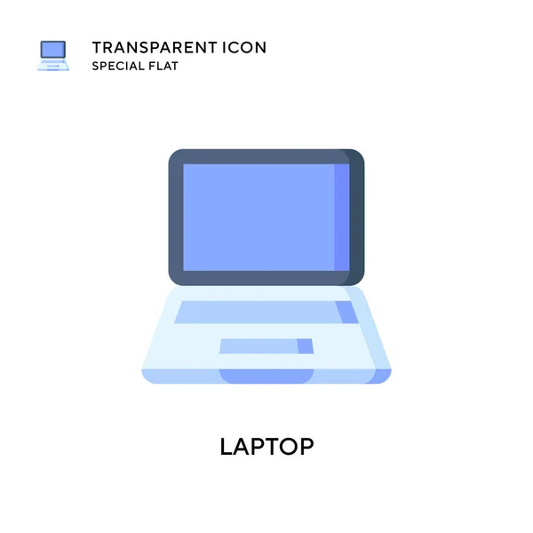 Icône Vectorielle Ordinateur Portable Illustration Style Plat Vecteur Eps — Image vectorielle