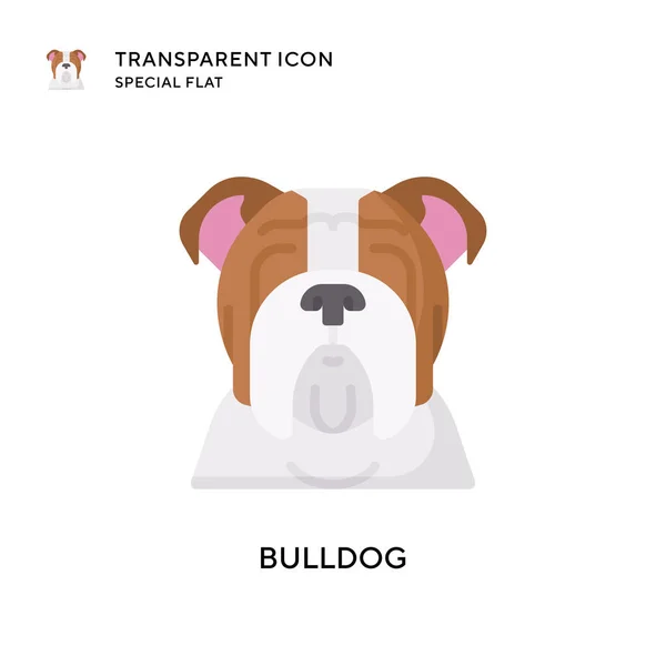 Icône Vectorielle Bulldog Illustration Style Plat Vecteur Eps — Image vectorielle