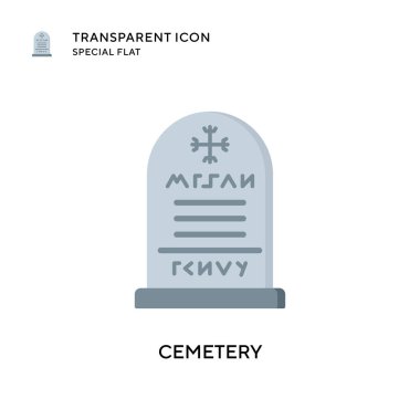 Mezarlık vektör simgesi. Düz çizim. EPS 10 vektörü.