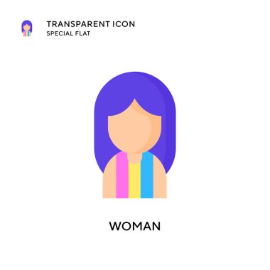 Kadın vektör simgesi. Düz çizim. EPS 10 vektörü.