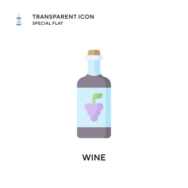 Şarap vektör simgesi. Düz çizim. EPS 10 vektörü.