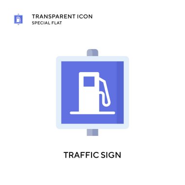 Trafik işareti vektör simgesi. Düz çizim. EPS 10 vektörü.