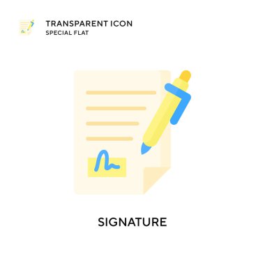 İmza vektör simgesi. Düz çizim. EPS 10 vektörü.