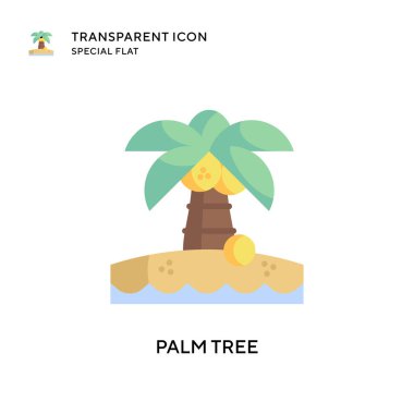 Palmiye ağacı vektör simgesi. Düz çizim. EPS 10 vektörü.