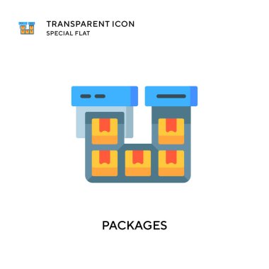Paket vektör simgesi. Düz çizim. EPS 10 vektörü.