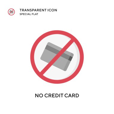 Kredi kartı vektör simgesi yok. Düz çizim. EPS 10 vektörü.