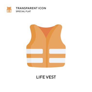 Can yeleği vektör simgesi. Düz çizim. EPS 10 vektörü.