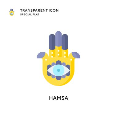 Hamsa vektör simgesi. Düz çizim. EPS 10 vektörü.