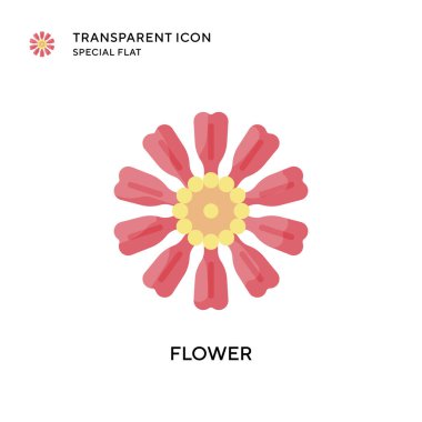 Çiçek vektör simgesi. Düz çizim. EPS 10 vektörü.