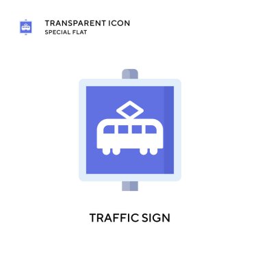 Trafik işareti vektör simgesi. Düz çizim. EPS 10 vektörü.