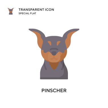 Pinscher vektör simgesi. Düz çizim. EPS 10 vektörü.