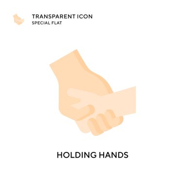 Eller vektör simgesi tutuluyor. Düz çizim. EPS 10 vektörü.