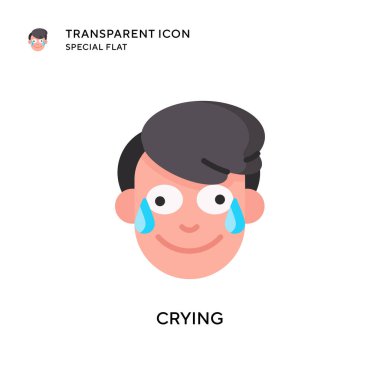 Ağlayan vektör ikonu. Düz çizim. EPS 10 vektörü.