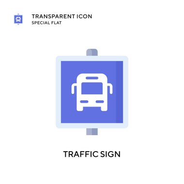 Trafik işareti vektör simgesi. Düz çizim. EPS 10 vektörü.