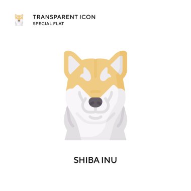 Shiba inu vektör simgesi. Düz çizim. EPS 10 vektörü.