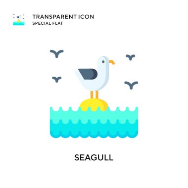 Martı vektör simgesi. Düz çizim. EPS 10 vektörü.