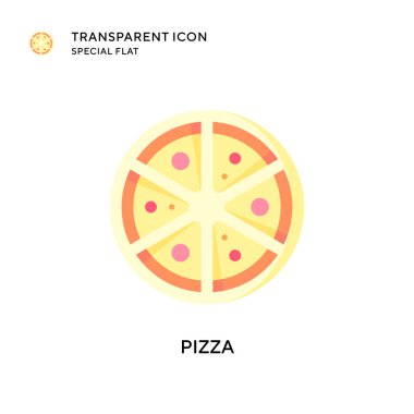 Pizza vektör simgesi. Düz çizim. EPS 10 vektörü.