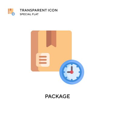 Paket vektör simgesi. Düz çizim. EPS 10 vektörü.